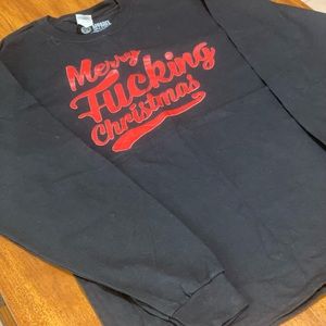 HG Apparel Merry Fucking Christmas Long Sleeve Shirt L Men Ugly Xmas Sweater NWT